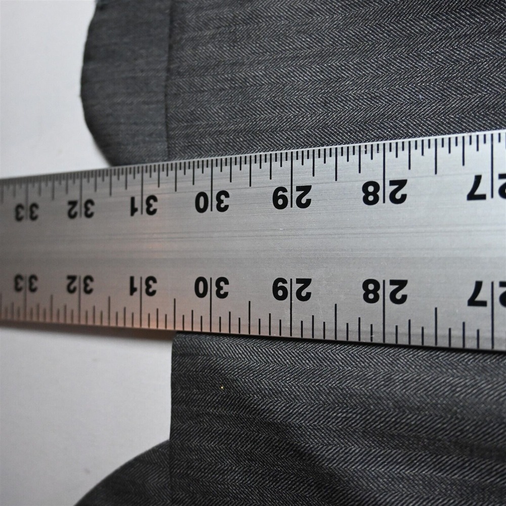 Jos A Bank 42R Gray Herringbone 100% Wool Mens Blazer Suit Jacket Sport Coat - Picture 11 of 12